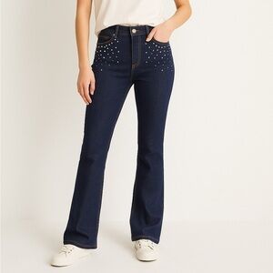 Andrew Charles Blue Boot Cut Jeans with Studded Detail Size 28